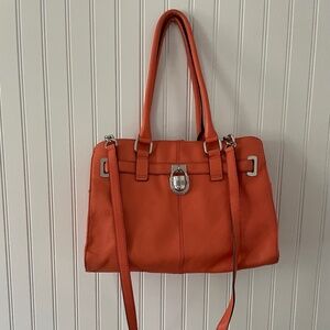 Fab fun CALVIN KLEIN Bag - Pebbled Orange Leather Crossbidy/Tote